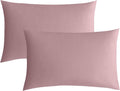 JELLYMONI Pillowcases Standard Set of 2 Cotton Envelope Pillow Covers Pink 20×26in Bed Pillow Cases 100% Washed Cotton Soft Breathable (Pillows are not Included)