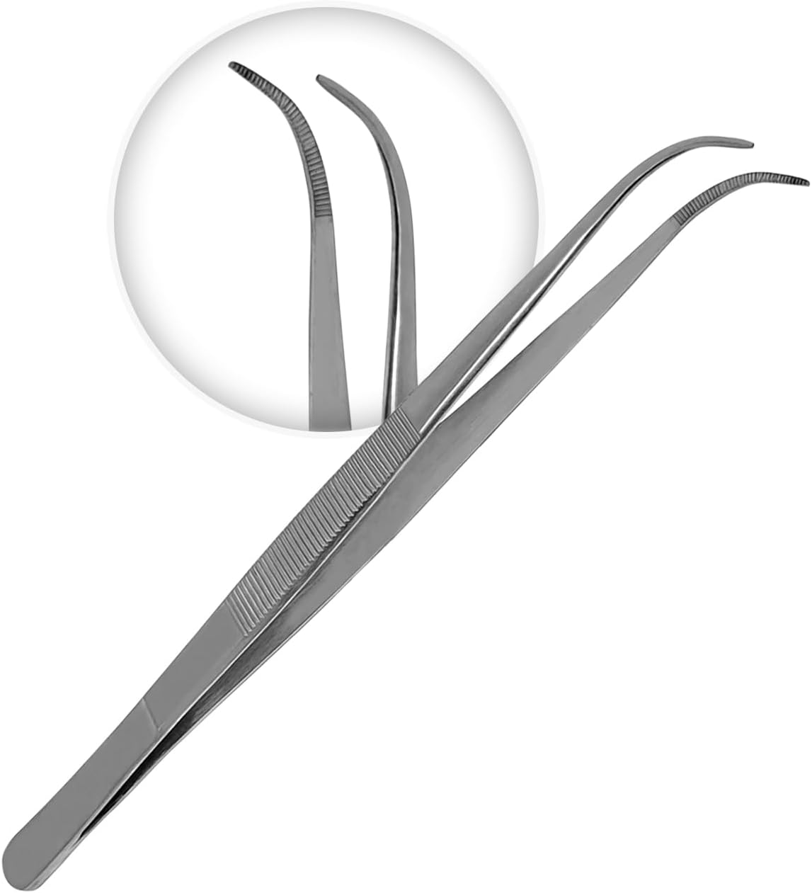 Splinter Forceps - Fine Point - Tweezers Stainless Steel Straight & Curved (Set of 5 Pcs. Str/Cud)
