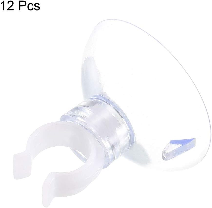 uxcell Aquarium Suction Cup Clips Airline Tube Holders Clamps for Fish Tank Clear 10mm 12Pcs
