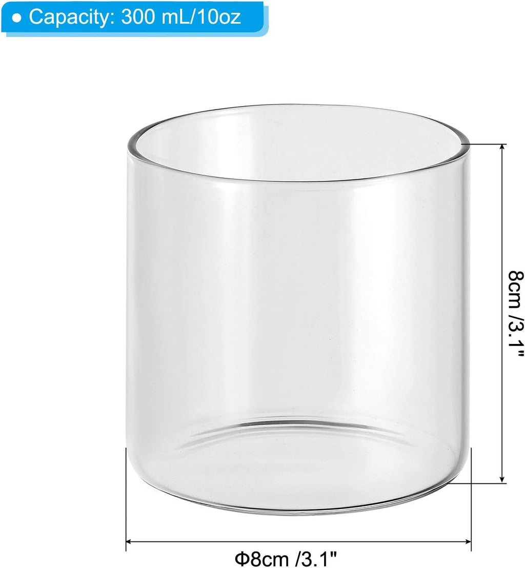 PATIKIL Clear Glass Cylinder Vase, 3.1" Tall and 3.1" Dia Tabletop Flowers Vase Floating Candle Holder Vase for Home Decor Wedding Centerpieces(10oz)