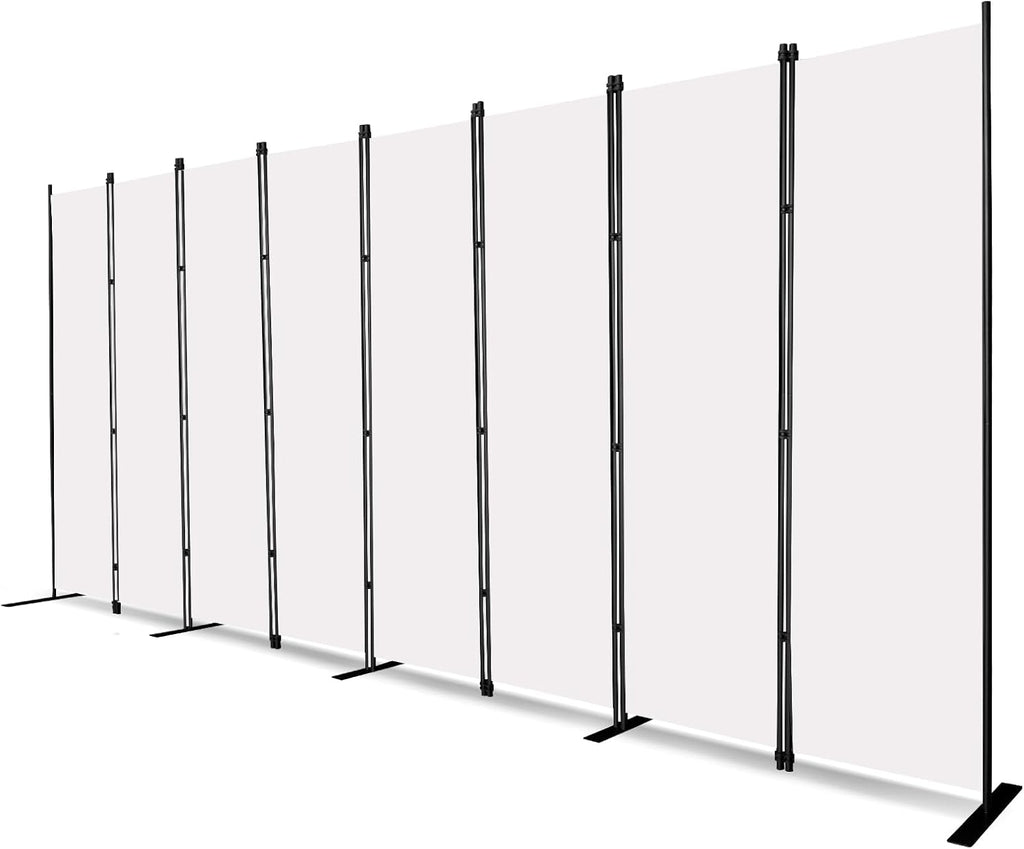 MAYOLIAH 8-Panel White Room Divider 6ft Tall Folding Privacy Screen Portable Office Partition Indoor Wall Separator 160" W X 72" H
