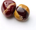 Polished Mookaite Jasper Crystal Stones - 2 Pcs of 1.2" Worry Stone for Anxiety, Pocket Palm Stone Super Large Handpicked Natural Tumbled Gemstones for Meditation, Reiki, Chakra Healing, Home Decor
