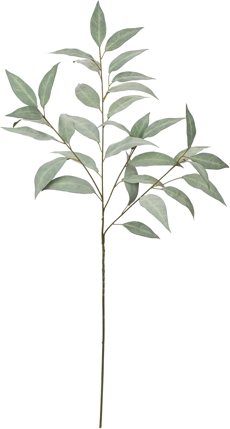 Briful Eucalyptus Stems 39.5 '' Tall, Artificial Branches for Vase Round Year Faux Greenery Stems Realistic Gray Eucalyptus Leaf Plant Sprays for Home Decor Indoor Party Wedding, Set of 3