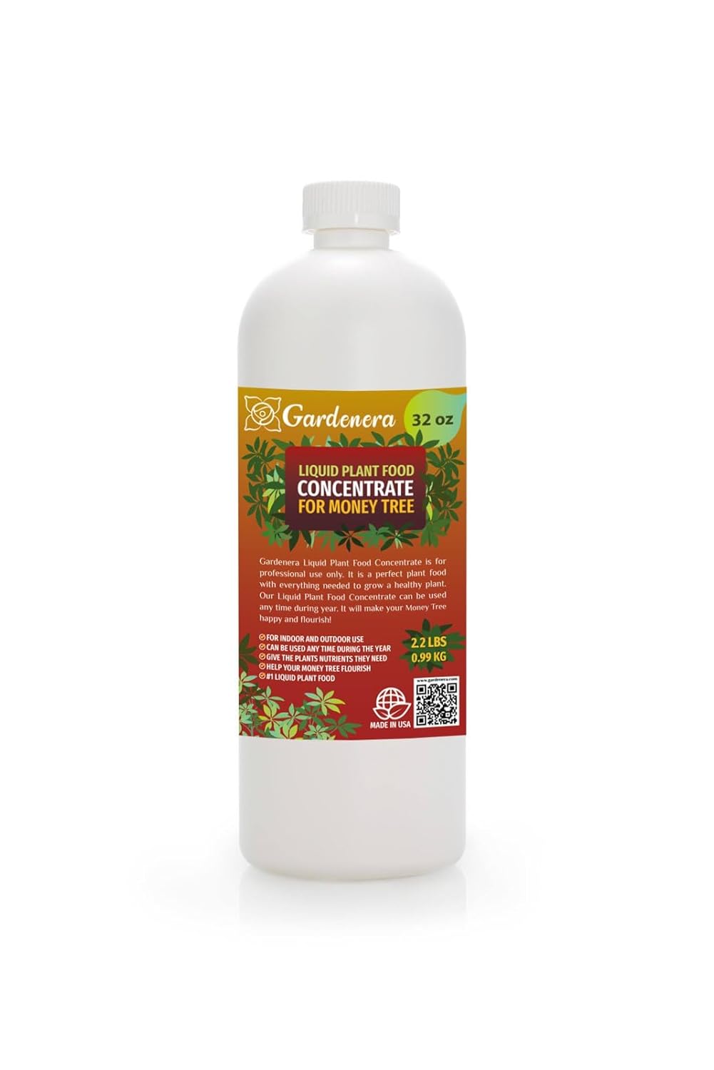 Gardenera Plant Growth Superfood for Money Trees with 18 Vitamins & Minerals - Organic Plant Food Fertilizer - Micro-Fungi and Bio-Organisms for Money Tree Plant Care & Growth Enhancement - 32oz