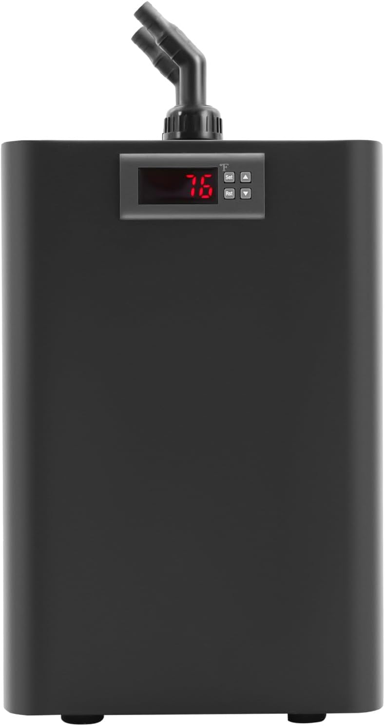 Aquarium Chiller 1/3HP 42.3Gal 160L Fish Tank Water Cooler, Hydroponic Water Chiller Cooling System with LED Display, Quiet Design for Axolotl Coral Reef Jellyfish, Seawater & Fresh Water