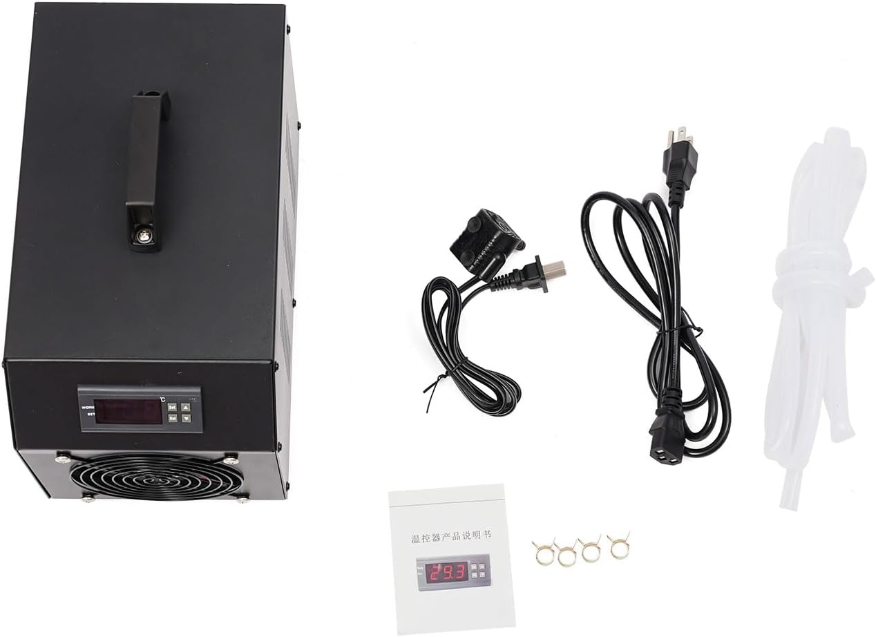Aquarium Chiller 1/4HP 15.85Gal 60L Fish Tank Water Cooler, Quiet Hydroponic Water Chiller Cooling System with LCD Display, Water Pump for Axolotl Coral Jellyfish, Seawater & Fresh Water