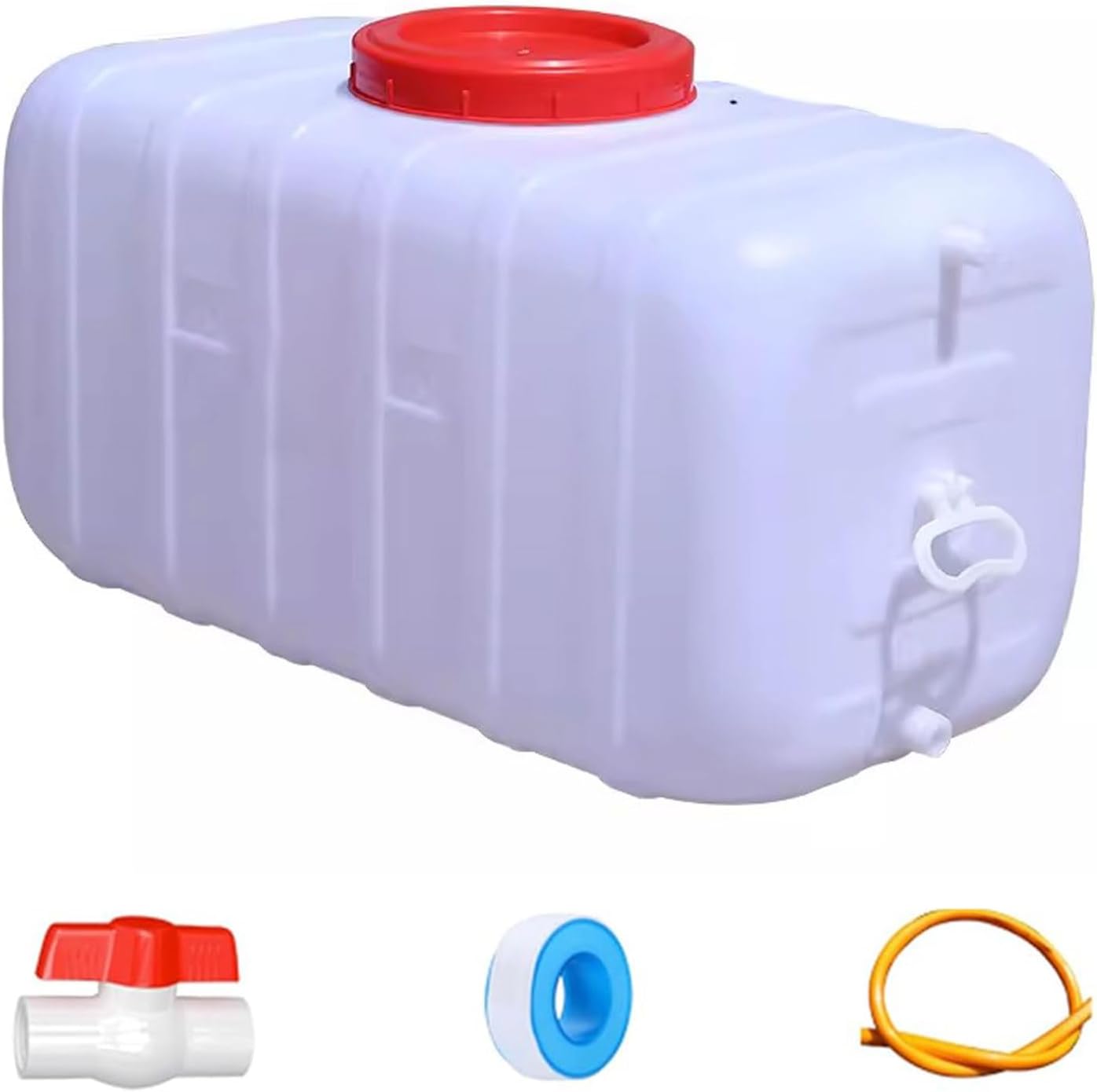 Large Water Storage Tank BPA Free Water Jug Container with Spigot, Portable Food Grade Plastic with Wide Opening for Outdoor Camping Hiking RV Emergency(Size:35L/9Gallon,Color:White)