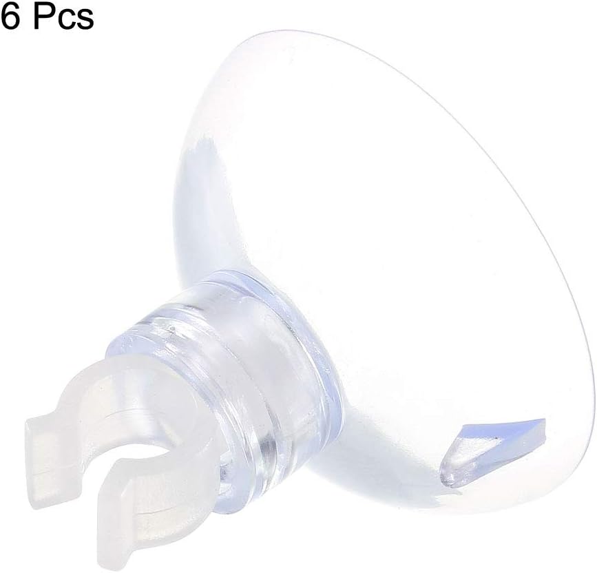 uxcell Aquarium Suction Cup Clips Airline Tube Holders Clamps for Fish Tank Clear 6mm 6Pcs