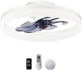 LED Ceiling Fan, 20" Low Profile Ceiling Fan with Lights and Remote, 6 Speeds, Dimmable 3000K–6500K LED, App & Remote Control, for Bedroom/Kitchen/Living Room, White
