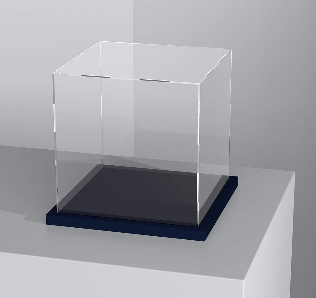 Acrylic Display Case with Lid, 14.5 Inch Acrylic Box with Black Velvet Disaply Stand, Clear Display Case for Collectibles, Action Figures (Outer Size 14.5x11x11 inch)