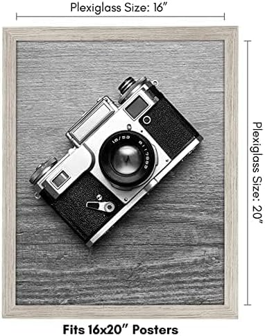 Americanflat 16x20 Picture Frame with Polished Plexiglass - Wide Picture Frames Made of Engineered Wood for Vertical or Horizontal Wall Display - Epic Collection - Driftwood