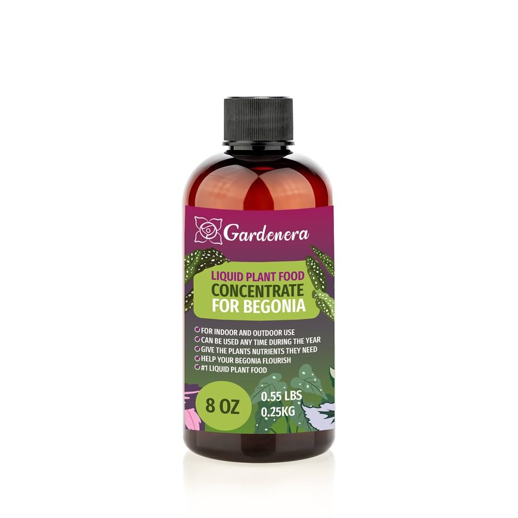 Gardenera Plant Growth Superfood for Begonia with 18 Essential Vitamins & Minerals - Organic Plant Food Fertilizer - Micro-Fungi and Bio-Organisms for Begonia Plant Care & Growth Enhancement - 8oz