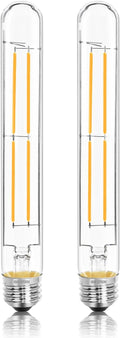 8.9IN LED Light Bulbs E26 Base, 6W 800LM 2700K Soft White T10 T9 Vintage Edison Bulbs Dimmable, AC 120V Equal 80 Watt Clear Glass Long Tubular Filament Bulb, UL Listed - 2Pack