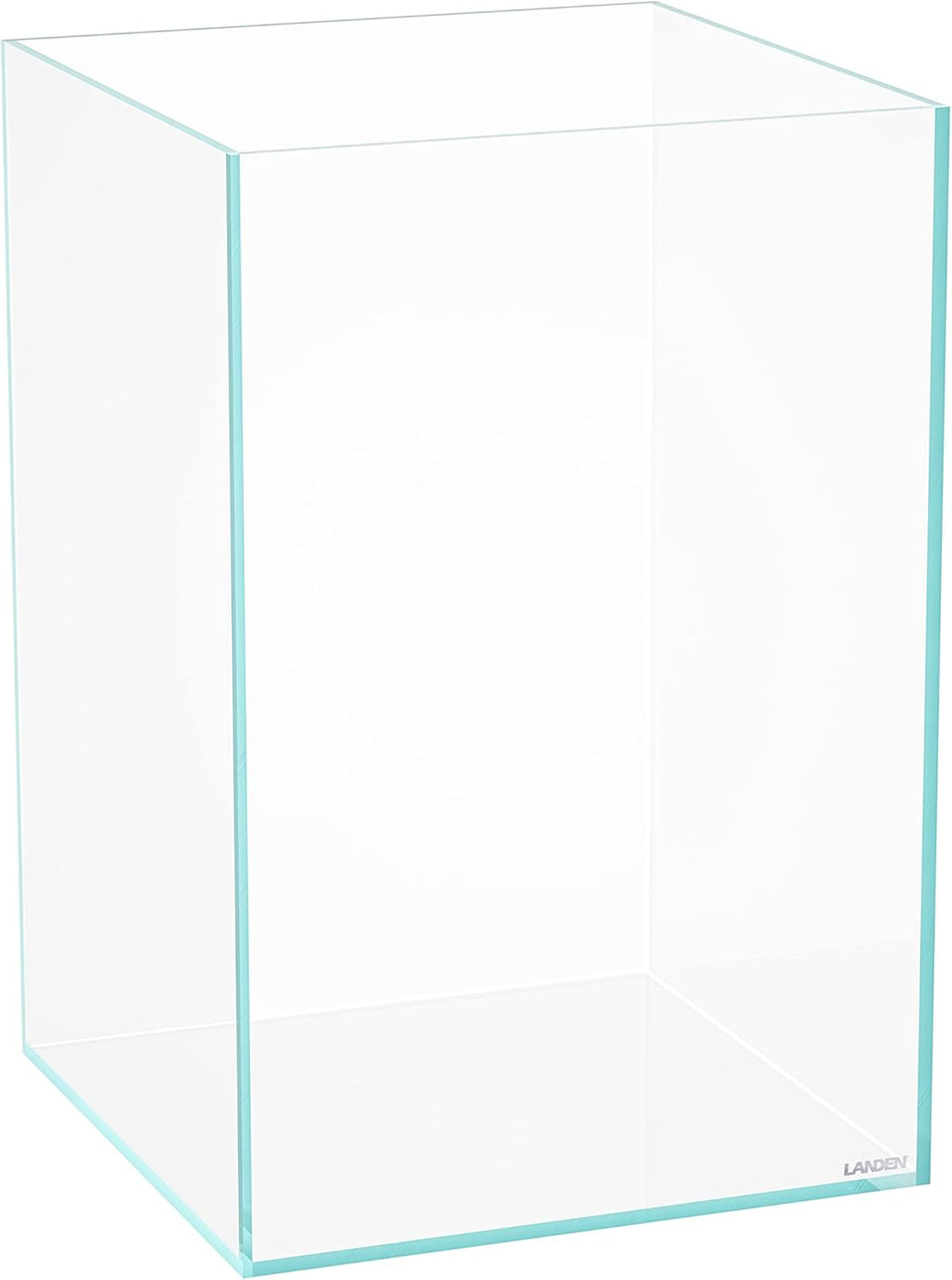LANDEN Tall Tank, Rimless Low Iron Tank 10GAL 11.8" L × 11.8" W × 17.7" H (30X30X45) cm Small Aquascape Fish Tank, Vertical Aquascape Tank, Black Leveling Mat Included