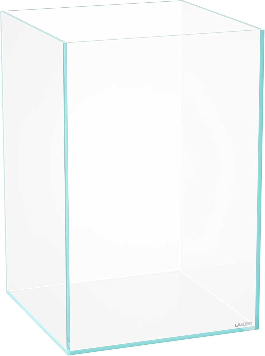 LANDEN Tall Tank, Rimless Low Iron Tank 10GAL 11.8" L × 11.8" W × 17.7" H (30X30X45) cm Small Aquascape Fish Tank, Vertical Aquascape Tank, Black Leveling Mat Included