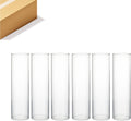 WGVI Hurricane Candle Holder Sleeve, Wide 4", Height 16", Clear Glass Cylinder Candleholder, Chimney Tube, Open Ended Candle Shade, 6 Pieces Bulk