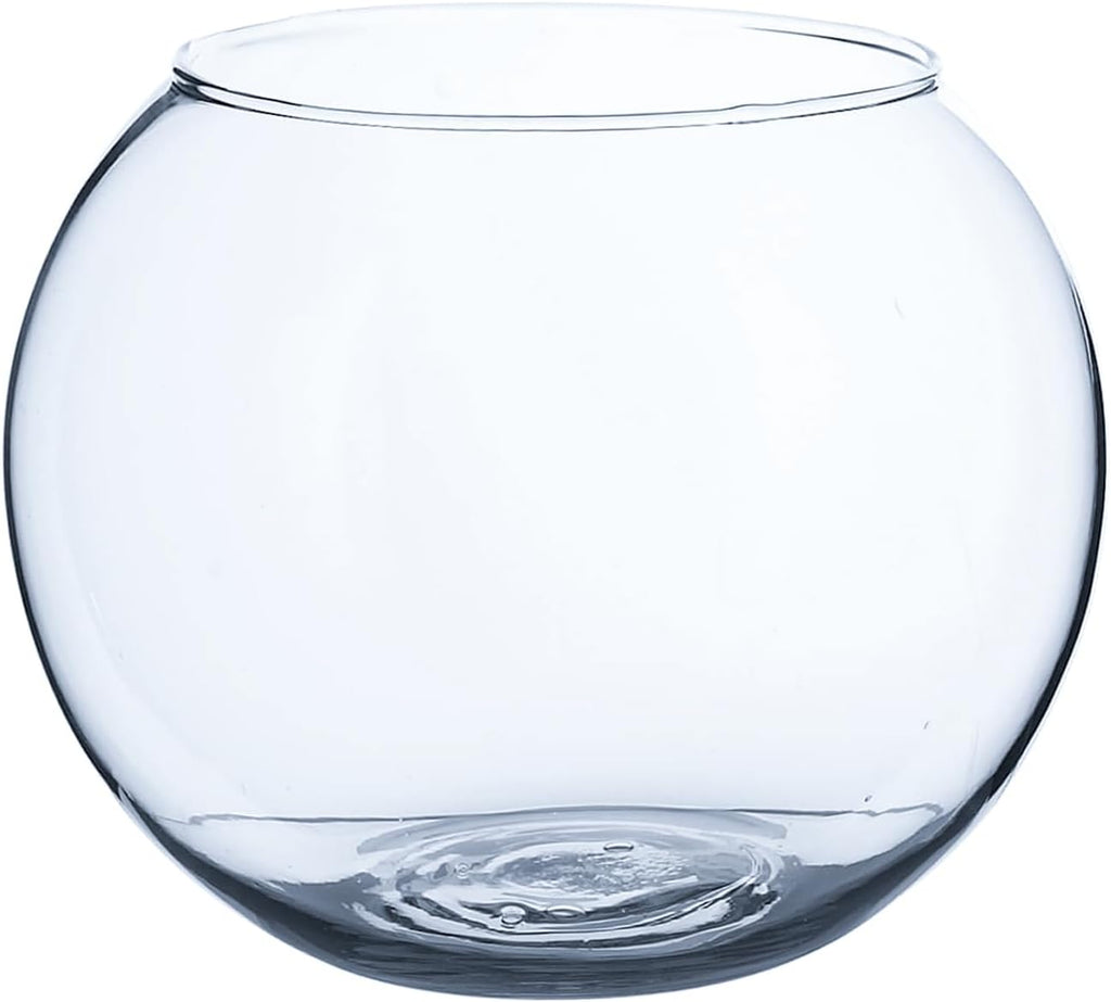 WGVI Clear Glass Tea Light Votive Candle Holder, Width 4", Height 3.15", Small Globe Bubble Bowl Round Vase, Tabletop Décor Container Terrarium, 1 Piece