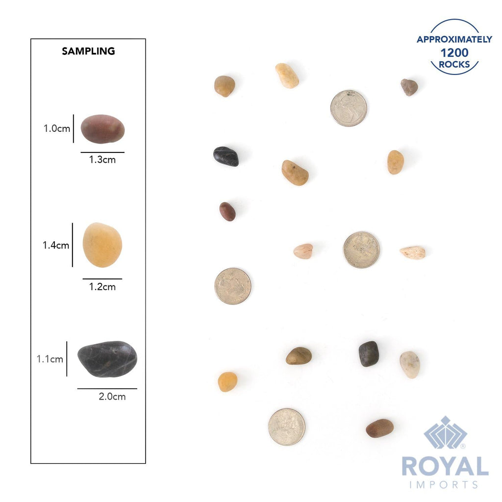 Royal Imports 30LBS River Rocks Decorative Ornamental Pebbles, Garden Landscaping Stones, Gravel Filler for Plants, Vases, Succulents, Home Decor, Aquariums, Crafting, Animal Habitat - Small Natural