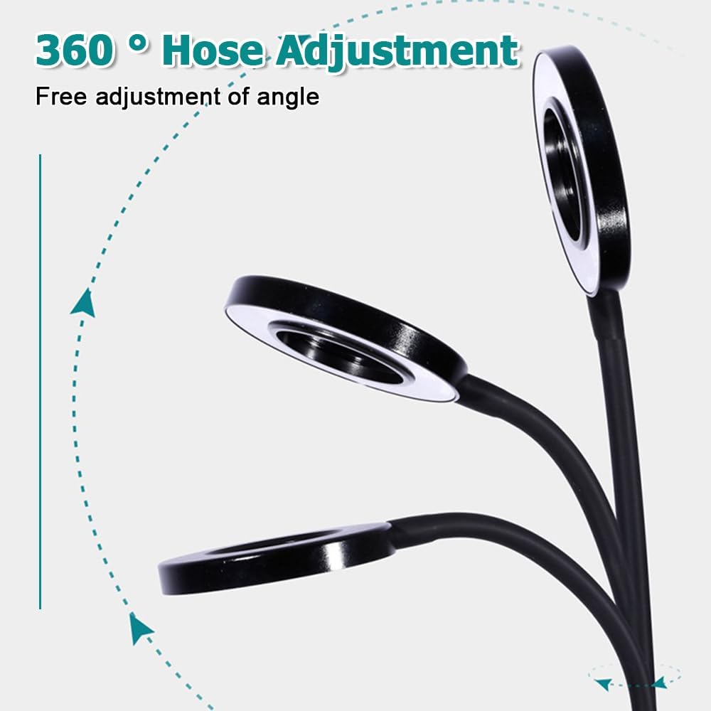 8W LED Clip Aquarium Light, Small Clip On Fish Tank Planted Light Adjustable 360° Dimmer Lighting for Small Fish Tank, Freshwater Tank, Planted Tank