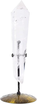 White Crystal Wand Point Long Healing Crystal Scepter Decorative Stone Reiki Meditation with Display Stand Home Office Decor 0.6-0.8LBS