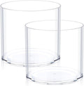 JYPS Flower Clear Vase Centerpiece for Home 1-Set of 2 Sizes, Wedding Party, Plastic Clear Cylinder Wide Vase for Flowers, Decorative Wide Mouth Vase for Decor, Centerpieces, Large Clear Container