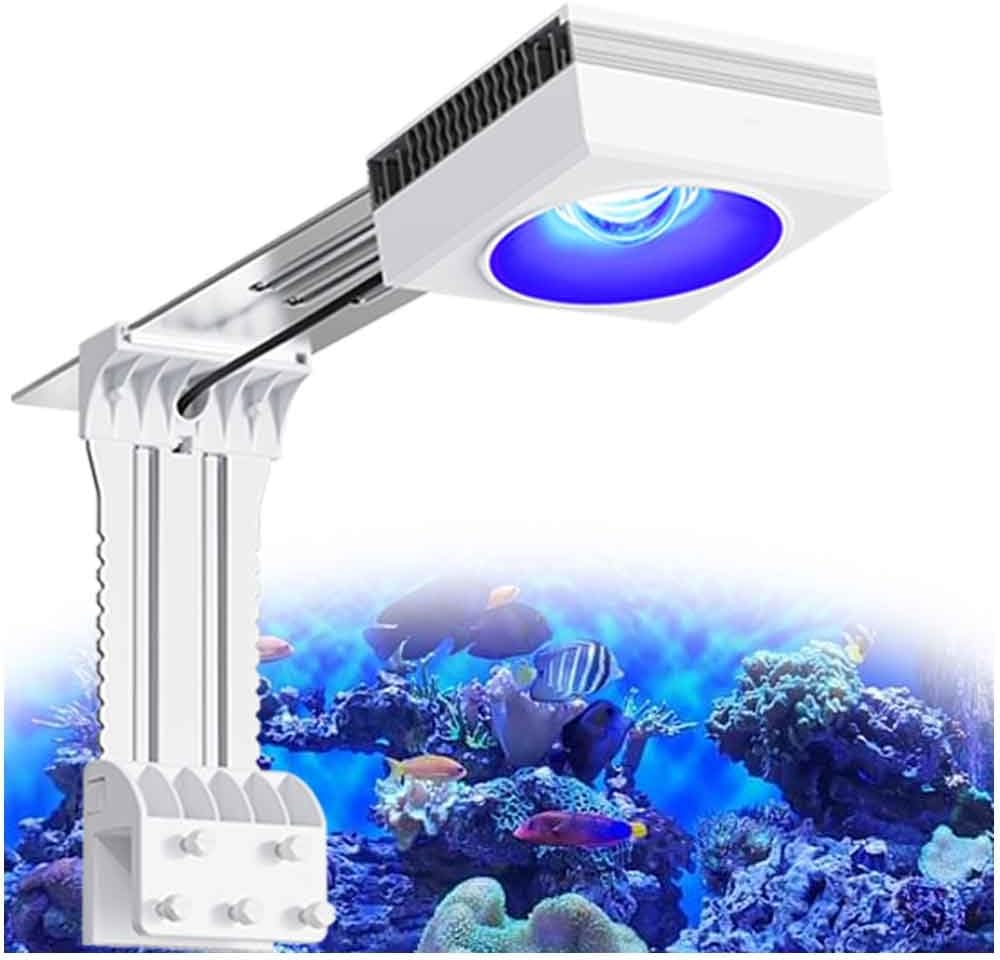 PopBloom WiFi Reef LED Aquarium Light, Reef Aquarium Lighting for Marine SPS LPS Corals Saltwater Fish Tanks, APP Fully Programmable (RL90 with Arm Kit)