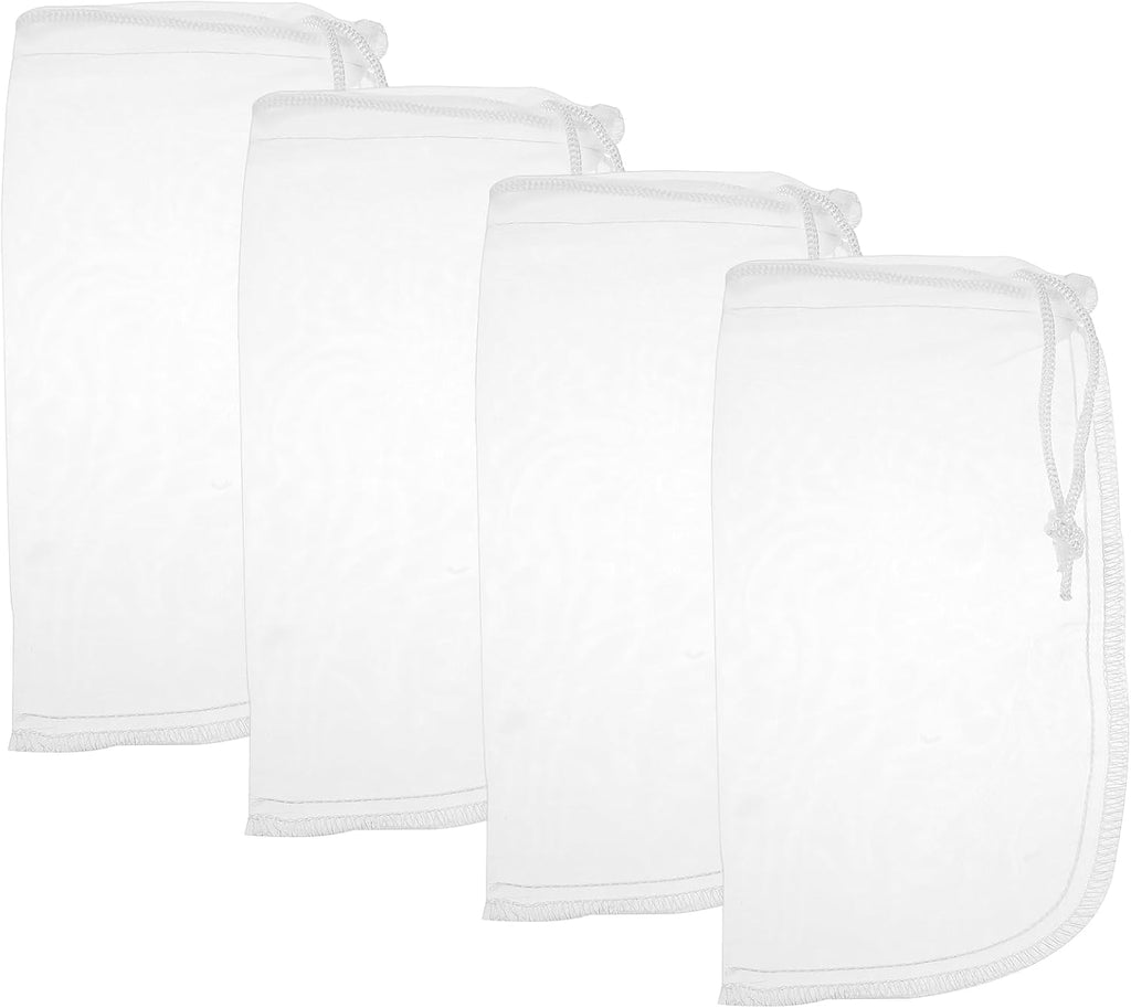 4 Pack 180μm Aquarium Filter Bags Aquarium Filter Bag Mesh Bags Drawstring Media Bag for Aquarium Purigen Packets for Aquarium Filter 7.5 * 3.6" Extra Fine Filter Impurities