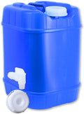 5-Gallon Stackable Water Storage Containers, 5 Gallons Tanks w/2 Lids + 1 Spigot, Easy Fill, Survial Supply Emergency Water Storage for Camping and Disaster Preparedness, RV, (1Tank)