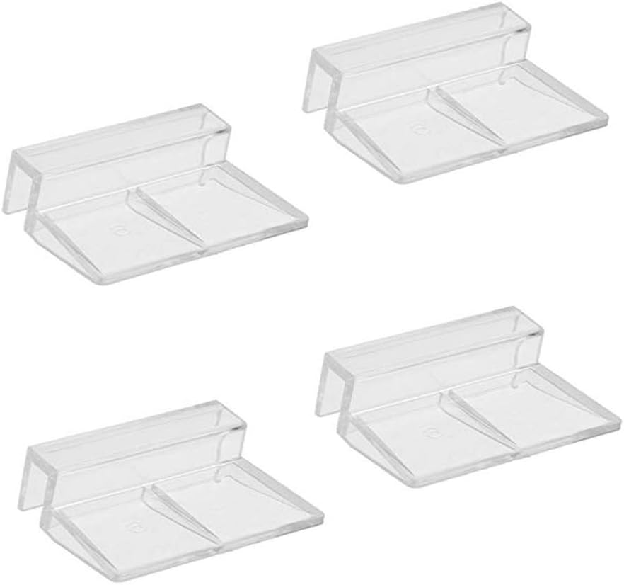 4pcs Clear Color Acrylic Aquarium Fish Tank Glass Cover Clip Support Holder (12mm)