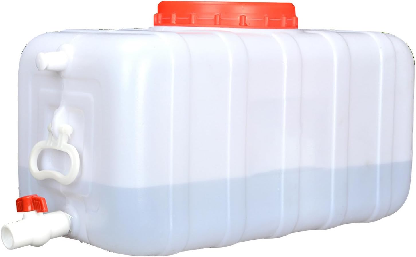 White Water Storage Tank Large Capacity Water Tank 25L/30L/50L/75L/100L/200L Thick Horizontal Water Tank Food Grade Plastic Bucket with Cover and Valve(Size:75L)
