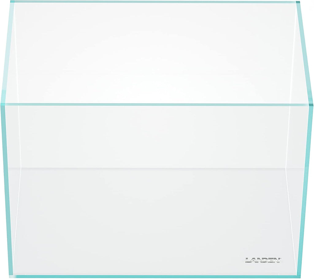 LANDEN 36N 5 Gallon Rimless Low Iron Aquarium Tank, 14.2" W × 8.7" D × 10.2" H (36cm x 22cm x 26cm) 5mm Thickness with Black Nano Foam Leveling mat Included