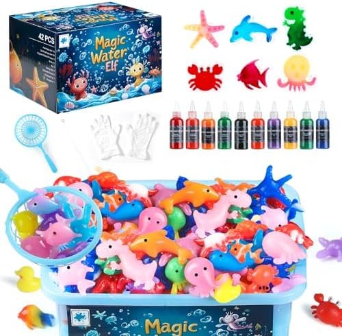 TMOL Magic Water Elf Toy Kit, Aqua Fairy Water Gel Kit for Kids with 10 Magic Gel & 6 Molds,Make Your Own Water Pets & Squishy Toys, Craft Kits for Kids Ages 8 9 10 Years Old