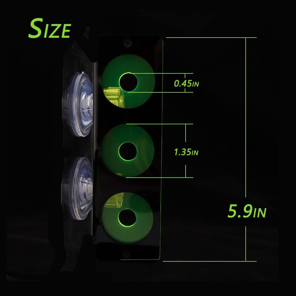 kcrygogo Coral Frag Holder Acrylic Coral Rack with Powerful Double Suction Cup and Placstic Screws Suitable for Household Fish Tanks (2pcs 3 Plug Hole,Fluorescent Green and Orange)