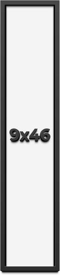 9x46 Shadow Box Frame Black | 1 Inch Deep Solid Wood Shadowbox Display Frame | UV Resistant Acrylic Plexiglass, Acid Free Backing, and Hanging Hardware | Dugan Picture Frame Style