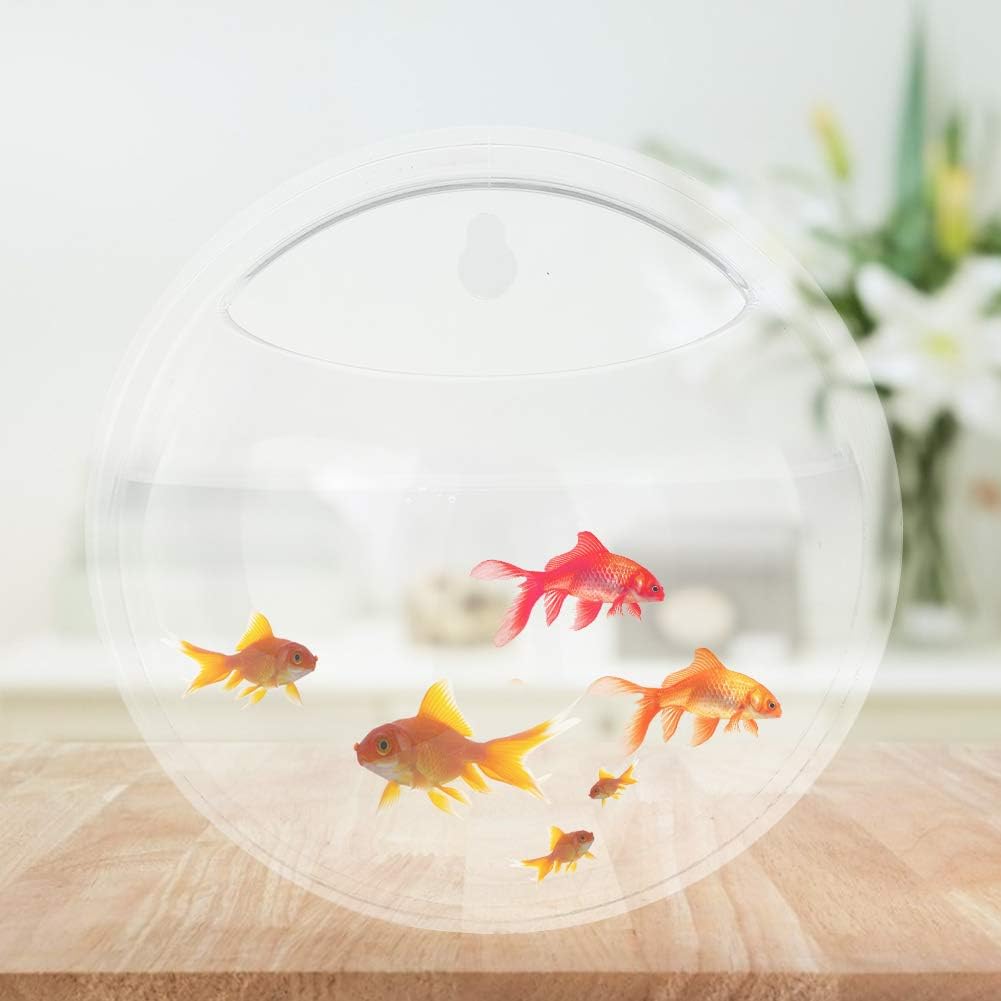 Wall Hanging Plant Terrarium, Clear Acrylic Globe Flower Vase for Air Plants Succulents, Acrylic Round Wall Mounted Hanging Fish Bowl Aquarium Tank, Decorative Plant Pot Hanging(Transparent)