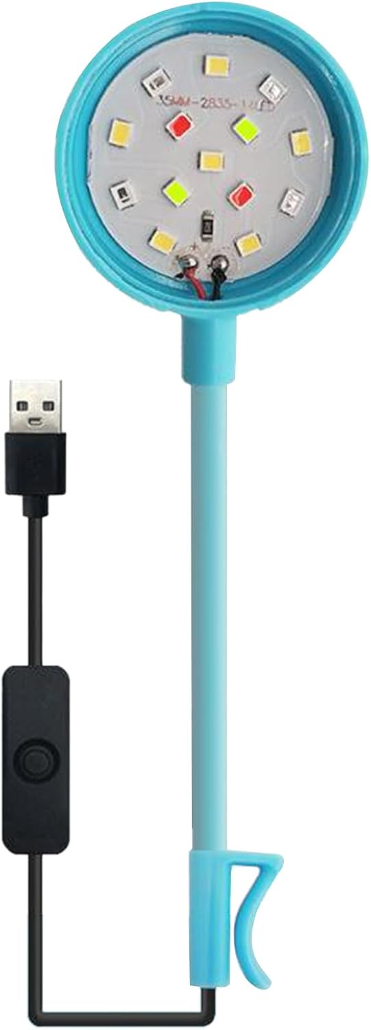 Lamps, Small Aquarium Fish Tank Led Light with USB Interface Clip On for Plant Aquarium, 9.00 * 6.00 * 4.00CM, Blue