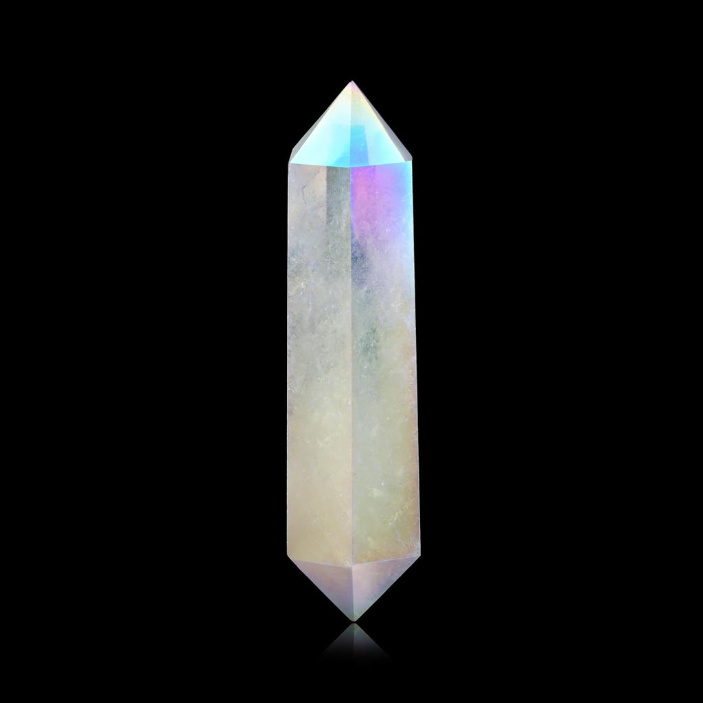 YATOJUZI 3.5" Healing Crystals Wand Electroplating Clear Quartz Crystals and Healing Stones Large Hexagonal Electroplating Crystal Points for Meditation Divination Reiki Energy Balancing 1PCS