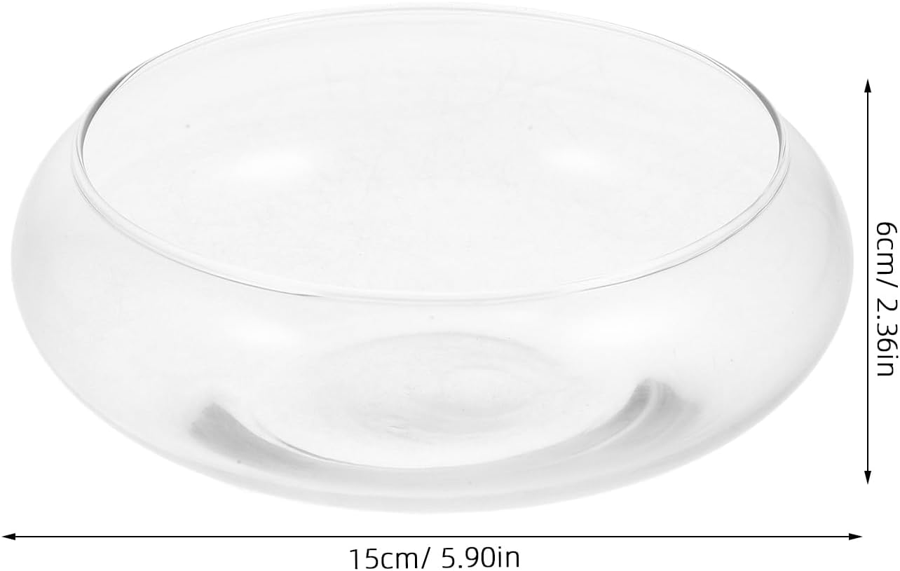 Happyyami Glass Fish Bowl Flower Glass Vase Bowl Clear Wide Mouth Round Vase Terrarium Air Plant Hydroponic Succulent Planter Floral Container Vase for Home Office Wedding S