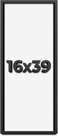 16x39 Shadow Box Frame Black | 1 Inch Deep Solid Wood Shadowbox Display Frame | UV Resistant Acrylic Plexiglass, Acid Free Backing, and Hanging Hardware | Dugan Picture Frame Style