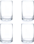 Enova Floral Set of 4 Clear Glass Cylinder Vase, 4W x 6H Inches Round Flowers Vase, Pillar Candle Floating Candle Holders Vase, Small Floral Glass Vase for Home Office Decor, Wedding Centerpiece