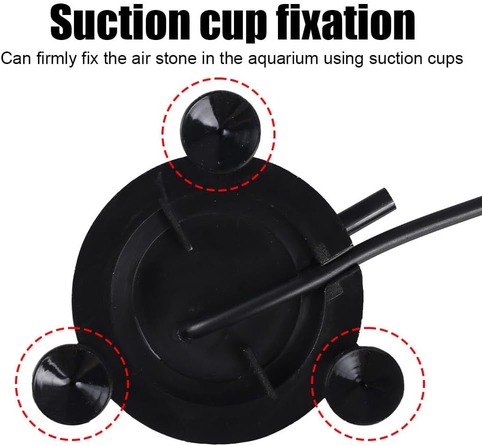 Aquarium LED Bubbler Stone Disc,IP68 Waterproof Fish Tank LED Bubbler Diffuser with Suction Cup Fixing for Freshwater Saltwater Tanks Aquariums(Pump Not Included)