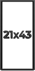 21x43 Shadow Box Frame Black | 1 Inch Deep Solid Wood Shadowbox Display Frame | UV Resistant Acrylic Plexiglass, Acid Free Backing, and Hanging Hardware | Dugan Picture Frame Style