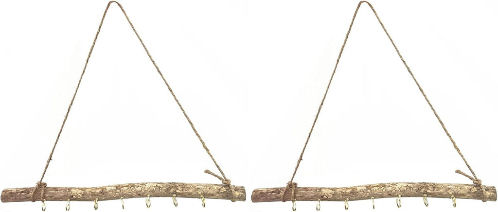 2 Pcs Decorative Floating Wall Shelves Coat Hooks Driftwood Branch Hook Branch Hanger Rack for Keys Hats Entryway