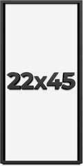 22x45 Shadow Box Frame Black | 1 Inch Deep Solid Wood Shadowbox Display Frame | UV Resistant Acrylic Plexiglass, Acid Free Backing, and Hanging Hardware | Dugan Picture Frame Style