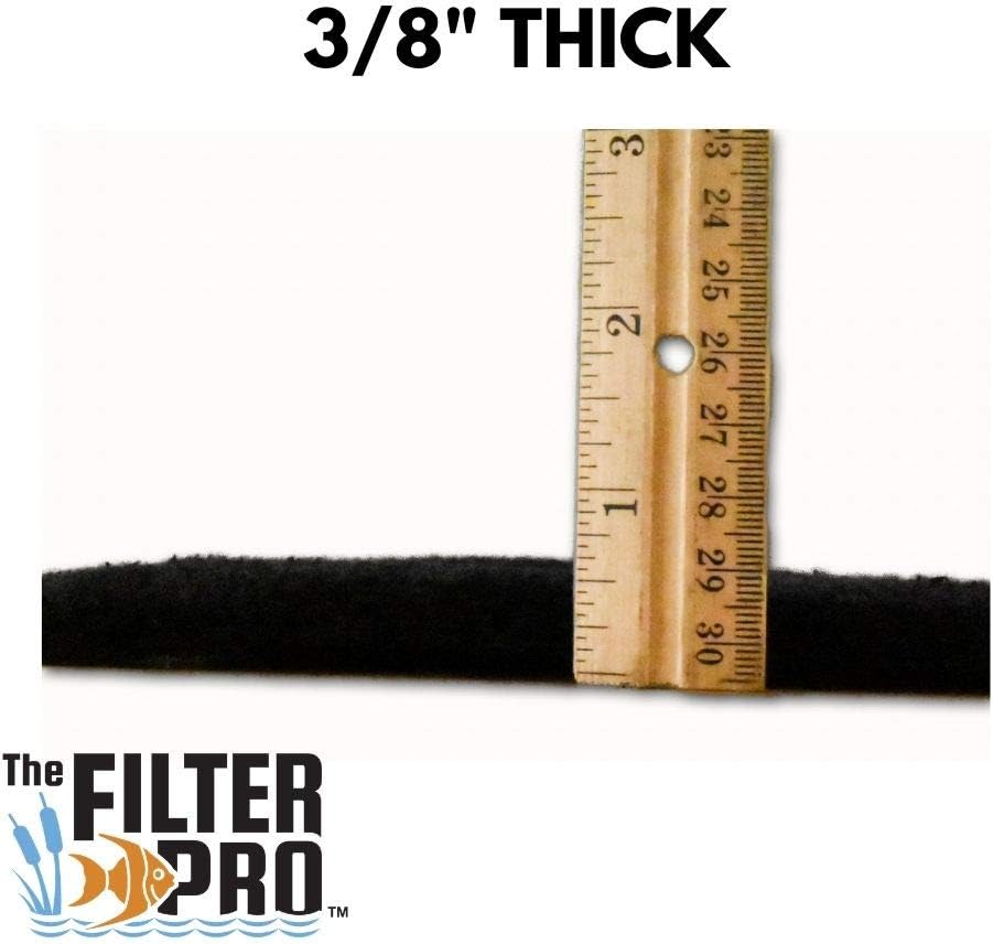 Carbon Fine Filter Media, 3/8" Thick, 12" x 12" Pads, 2 Pack, Perfect for Aquariums, Ponds or Water Gardens, Made in USA