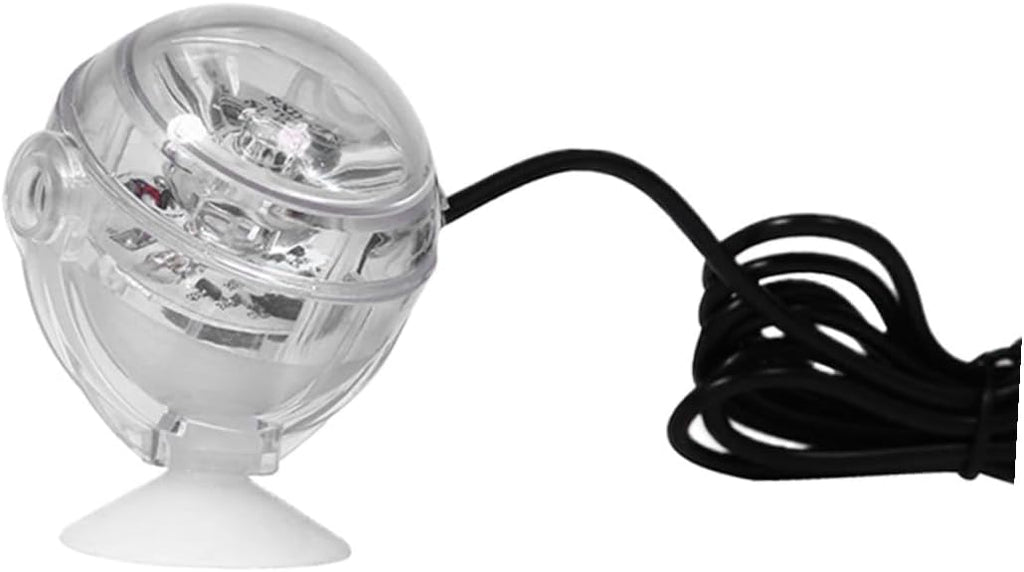 Generic Submersible Aquarium LED Spotlight with Convex Lens and Suction Cup Decorative Fish Tank Light for Fresh and Sea Water Color Changing LED Lamp US Plug