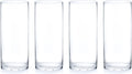 Enova Floral Set of 4 Clear Glass Cylinder Vase, 5W x 12H Inches Tall Clear Flower Vase, Pillar Candle Floating Candle Holders, Decorative Glass Vase for Wedding Centerpieces, Home Kitchen Decor