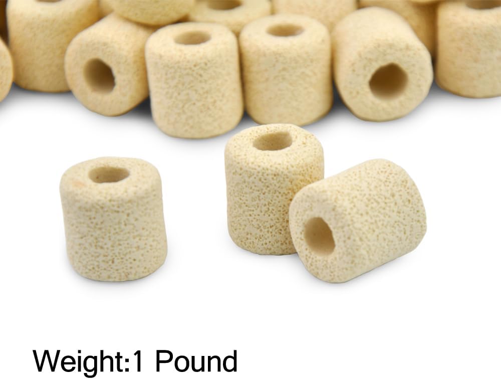 PULACO Aquarium Ceramic Ring, Filter Media for Fish Tank, Pond Filter, 1LB