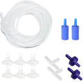 AQUANEAT 14Feet Aquarium Airline Tubing, Standard 3/16" Tubing, Air Pump Accessories,with Air Stones, Check Valves, Suction Cups and Connectors (Clear)
