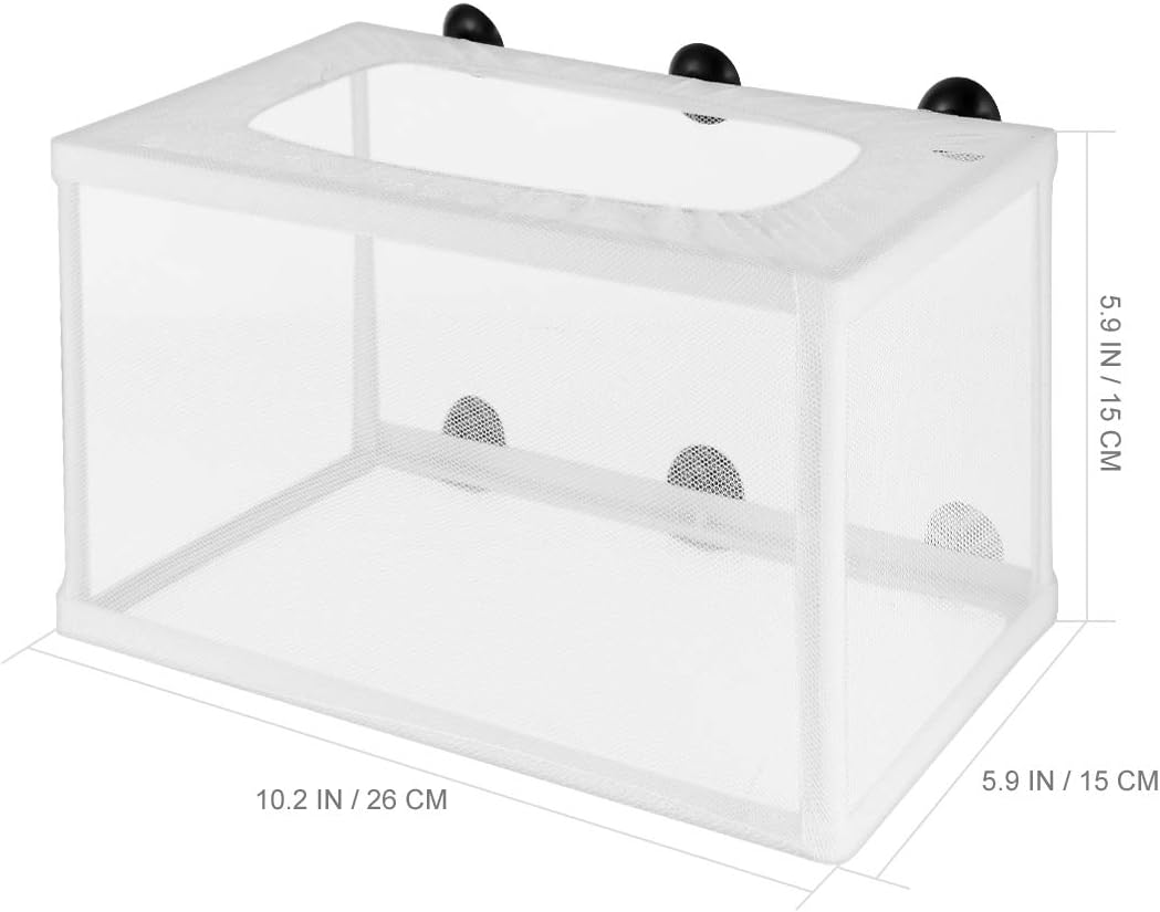 POPETPOP Fish Breeder Net - Fish Nursery for Aquarium-Fish Breeding Net - Hang on Breeder Box,Fish Breeder Box for Hatchery（L